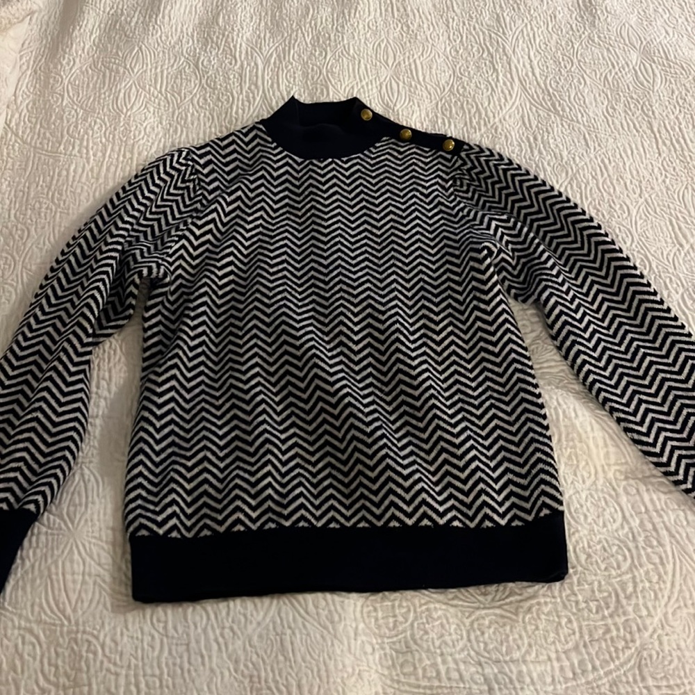 Navy chevron jcrew sweater